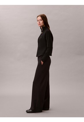 Pantalón Negro De Punto Ponte Con Logo Calvin Klein