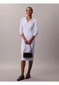 Vestido Gris Midi Con Cuello Tipo Johnny Calvin Klein de Calvin Klein