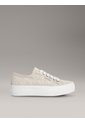 Tenis Beige De Plataforma De Jacquard Con Logo Calvin Klein de Calvin Klein