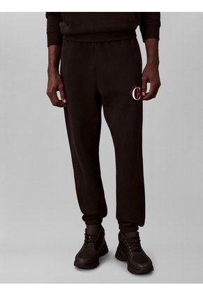 Jogger Negro Con Gráfico De Algodón Calvin Klein