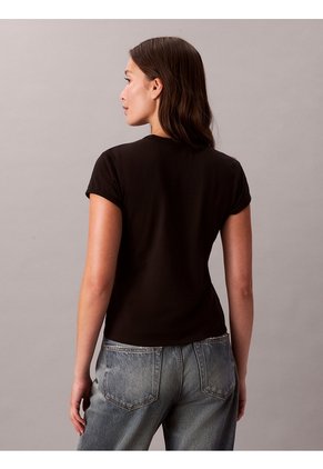 Camiseta Negra Slim Con Logo Cocktail Calvin Klein