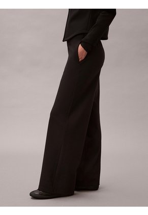 Pantalón Negro De Punto Ponte Con Logo Calvin Klein