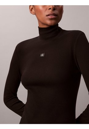Vestido Negro Mini Con Etiqueta Tejida Calvin Klein