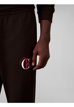Jogger Negro Con Gráfico De Algodón Calvin Klein