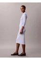 Vestido Gris Midi Con Cuello Tipo Johnny Calvin Klein de Calvin Klein