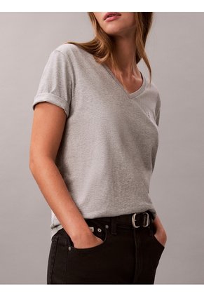 Pack Gris De 2 Camisetas Con Cuello En V Calvin Klein
