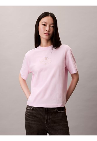 Camiseta Rosada Boxy Cocktail Logo Calvin Klein Calvin Klein