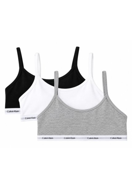 Paquete De 3 Bralettes Classic Para Niña Multicolor Calvin Klein
