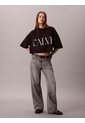 Camiseta Negra Cropped Con Logo Gráfico Calvin Klein de Calvin Klein