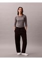 Pantalón Negro Barrel De Terry Premium Con Monograma Calvin Klein de Calvin Klein