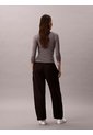 Pantalón Negro Barrel De Terry Premium Con Monograma Calvin Klein de Calvin Klein