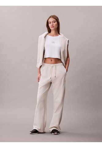 Pantalón Blanco De Pierna Ancha Calvin Klein Calvin Klein
