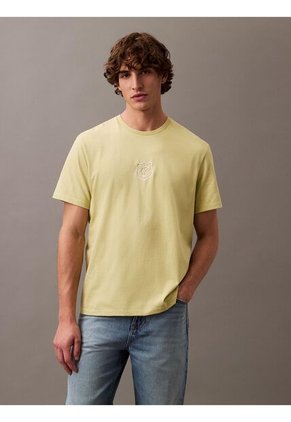 Camiseta Verde Embroidered CK Shield Crewneck Calvin Klein
