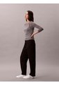 Pantalón Negro Barrel De Terry Premium Con Monograma Calvin Klein de Calvin Klein