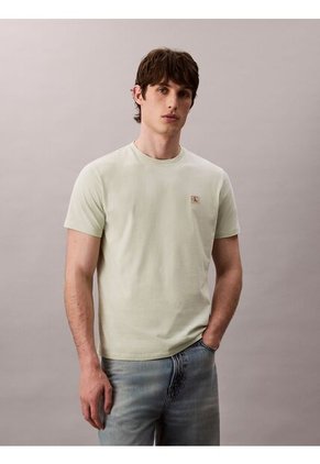 Camiseta Beige Classic Con Monograma Calvin Klein