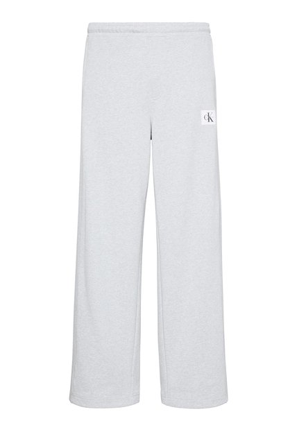 Pantalón Gris De Felpa Con Insignia Calvin Klein