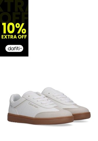 Tenis Beige Para Niño De Corte Bajo Con Cordones Calvin Klein Calvin Klein