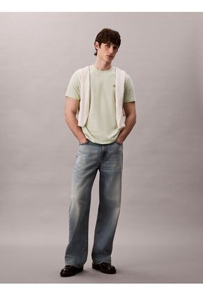 Camiseta Beige Classic Con Monograma Calvin Klein