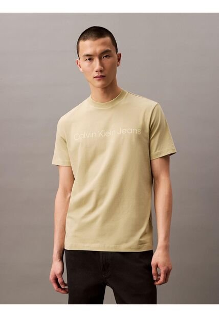 Camiseta Amarilla Regular Con Logotipo Calvin Klein