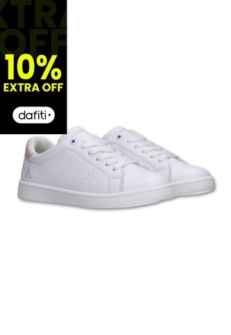 Tenis Blanco Para Niña De Corte Bajo Con Cordones Calvin Klein Calvin Klein