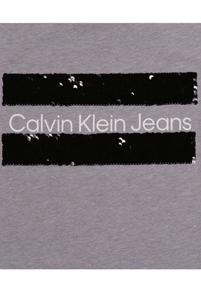 Camiseta Para Niña Manga Corta Gris Calvin Klein