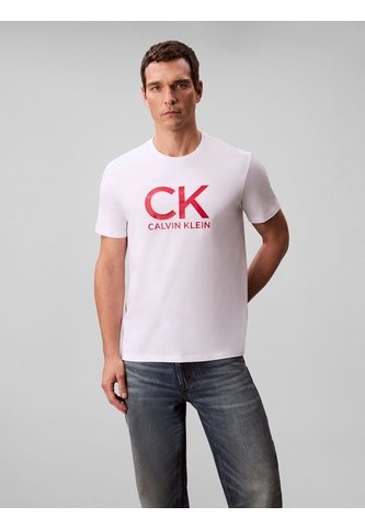Camiseta Blanca Con Estampado Gráfico De Monograma Calvin Klein Calvin Klein