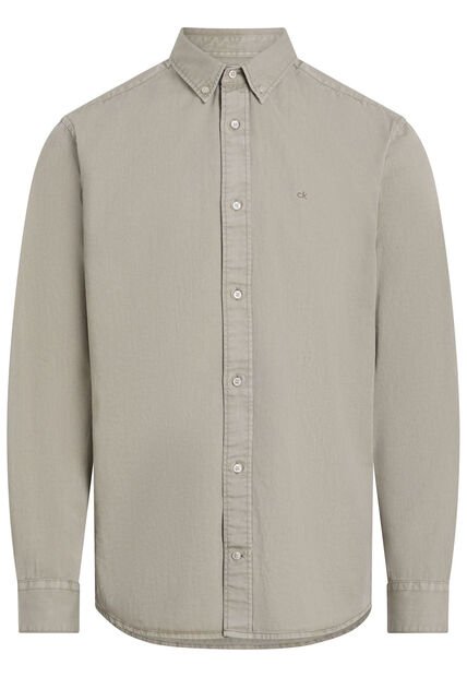Camisa Beige De Sarga Ligera Teñida Calvin Klein