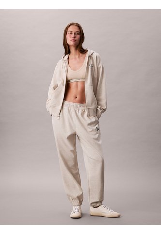 Jogger Blanco Con Tejido French Terry Con Monologo Calvin Klein Calvin Klein