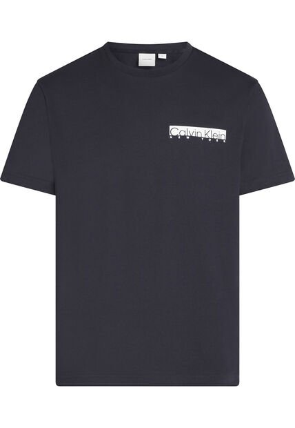 Camiseta Azul Con Logotipo En Caja Calvin Klein