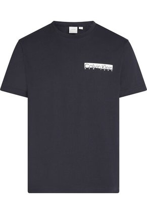 Camiseta Azul Con Logotipo En Caja Calvin Klein