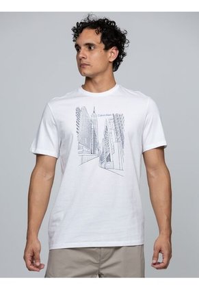 Camiseta Blanca Gráfica Calvin Klein City Calvin Klein
