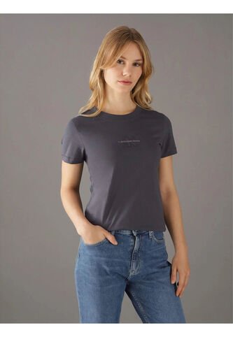 Camiseta Negra Slim Con Logotipo Tonal Calvin Klein Calvin Klein