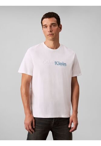 Camiseta Blanca Con Estampado Gráfico De Logo En Letra Cursiva Calvin Klein Calvin Klein