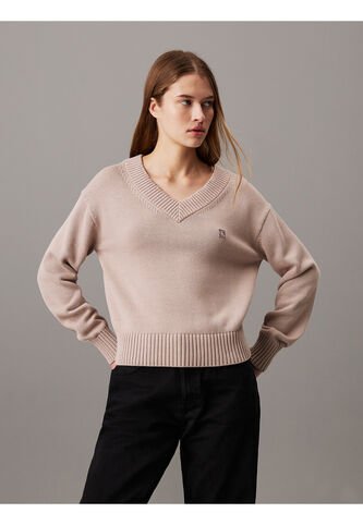 Saco Rosado Tejido De Pico Con Insignia De Algodón Calvin Klein Calvin Klein