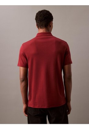 Polo Rojo De Manga Corta En Algodón Supima Calvin Klein