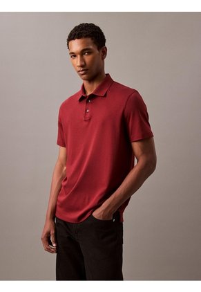 Polo Rojo De Manga Corta En Algodón Supima Calvin Klein