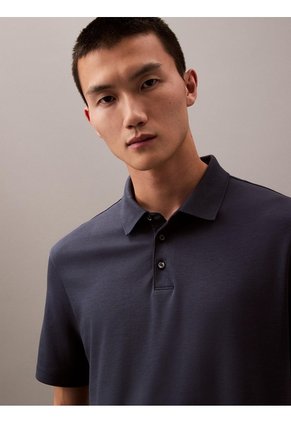 Polo Negro De Manga Corta En Algodón Supima Calvin Klein