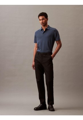 Polo Negro De Manga Corta En Algodón Supima Calvin Klein
