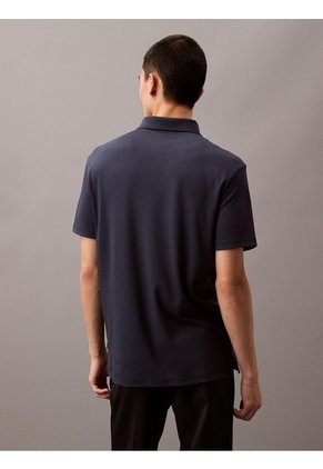 Polo Negro De Manga Corta En Algodón Supima Calvin Klein