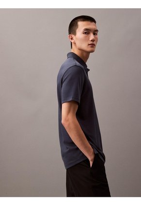 Polo Negro De Manga Corta En Algodón Supima Calvin Klein