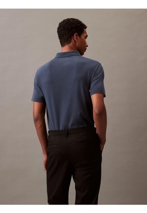Polo Negro De Manga Corta En Algodón Supima Calvin Klein