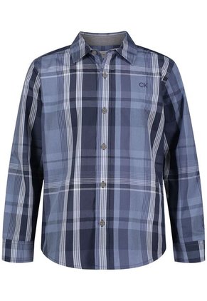 Camisa Con Estampado De Cuadros Para Niño Azul Calvin Klein