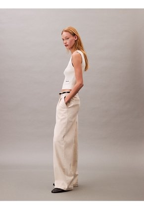 Saco Blanco Tejido Sin Mangas Con Cuello Redondo Calvin Klein