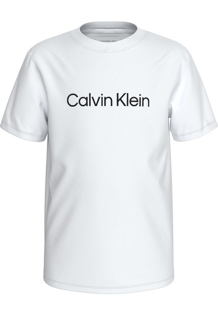 Camiseta Blanca Para Niño Con Logo Infantil Calvin Klein