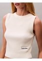 Saco Blanco Tejido Sin Mangas Con Cuello Redondo Calvin Klein de Calvin Klein