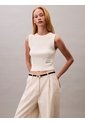 Saco Blanco Tejido Sin Mangas Con Cuello Redondo Calvin Klein de Calvin Klein