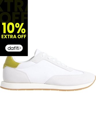 Tenis Blanco De Perfil Bajo De Ante Calvin Klein Calvin Klein