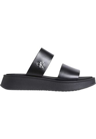 Sandalias Negro De Cuero Con Plataforma Calvin Klein Calvin Klein