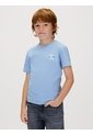 Camiseta Azul Para Niño Infantil Con Monograma Calvin Klein de Calvin Klein