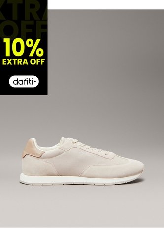 Tenis Beige De Perfil Bajo De Ante Calvin Klein Calvin Klein